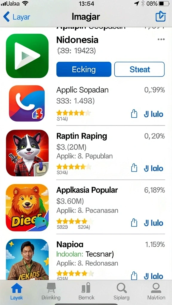 Screenshot menunjukkan berbagai pilihan slot yang tersedia.