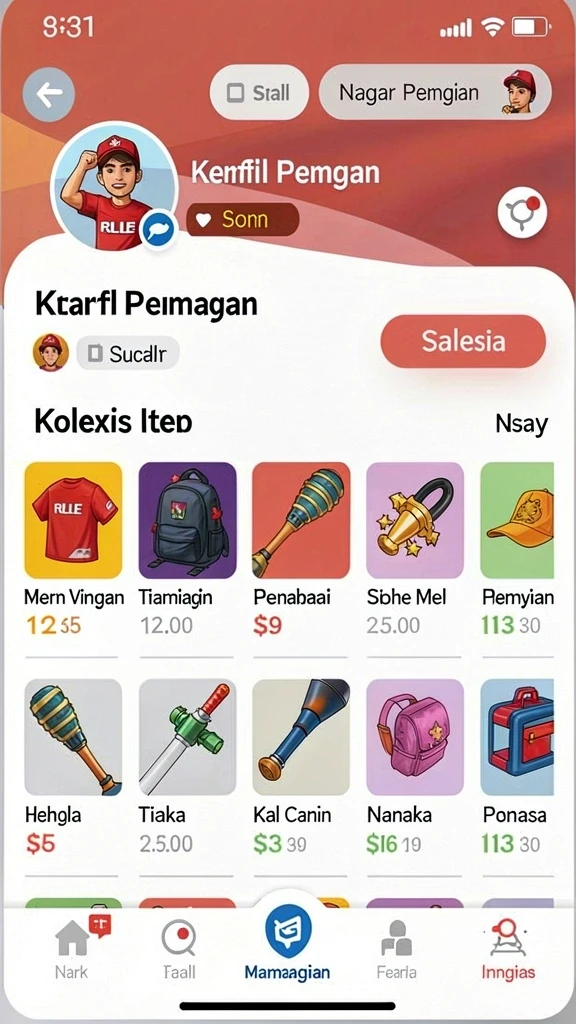 Grafis karakter yang menawan dan berwarna.