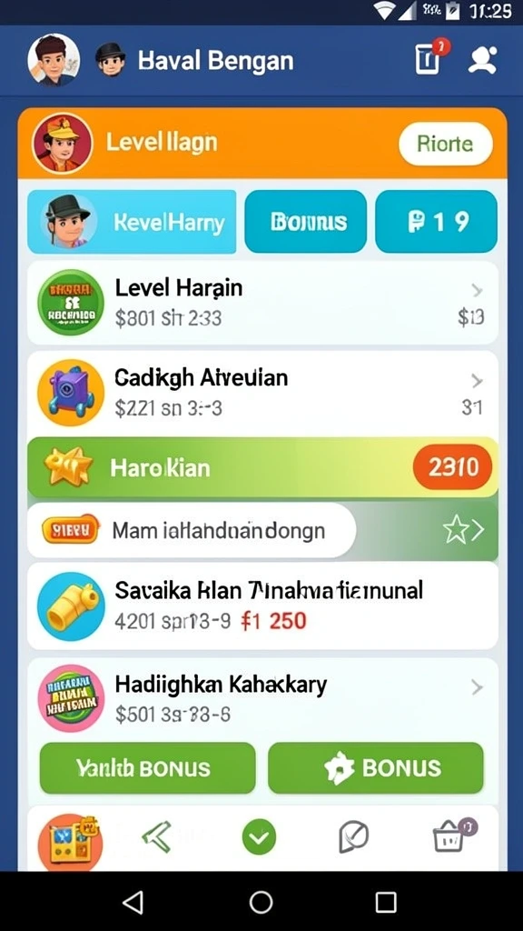 Berbagai permainan dengan tema yang beragam dan menarik.